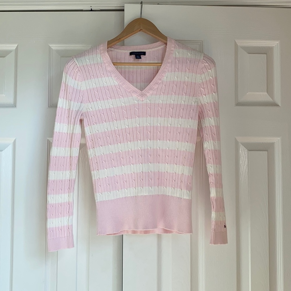 Pink and White Striped Sweater from Tommy Hilfiger